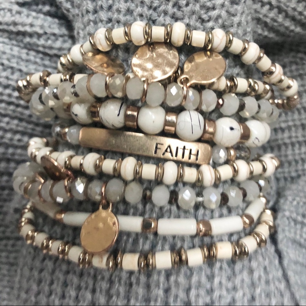 Boho beaded bracelet stack